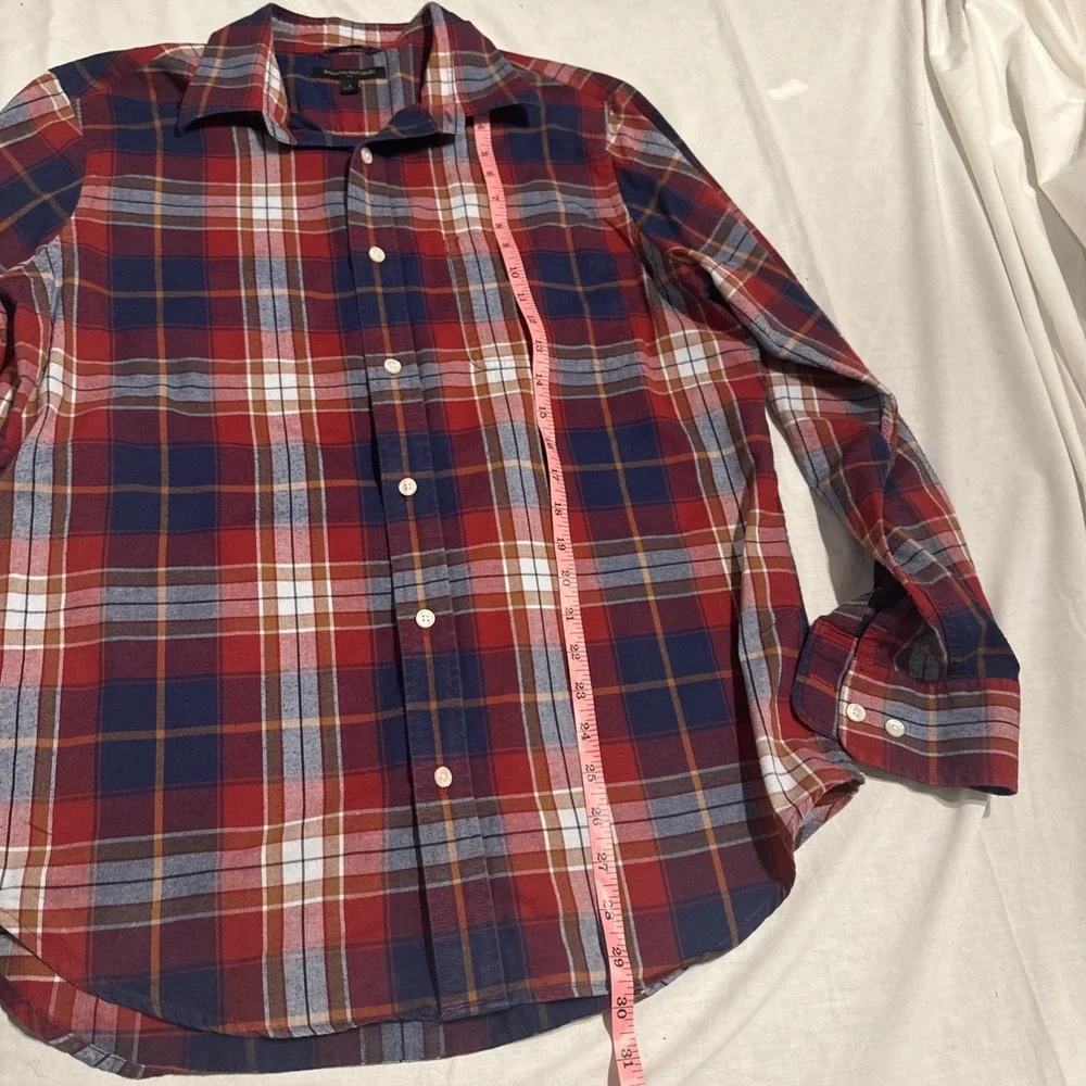 Banana Republic‎ Long Sleeve Button Down Shirt Plaid Men Sz Large With Pocket